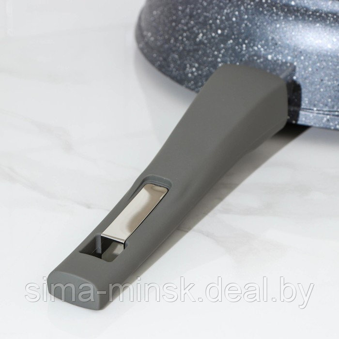 Сковорода «Гранит», d=26 см, антипригарное покрытие, съёмная ручка, стеклянная крышка, цвет серый - фото 6 - id-p120355816