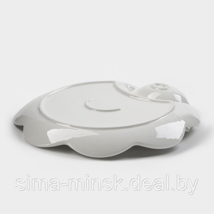 Блюдо керамическое Доляна «Бабочка», d=25 см, цвет белый - фото 3 - id-p160977697