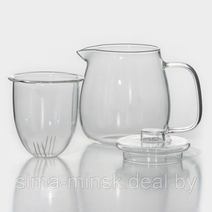 Чайник стеклянный заварочный со стеклянным ситом и крышкой Доляна «Бохо», 750 мл, 15×11×14 см - фото 2 - id-p215500745