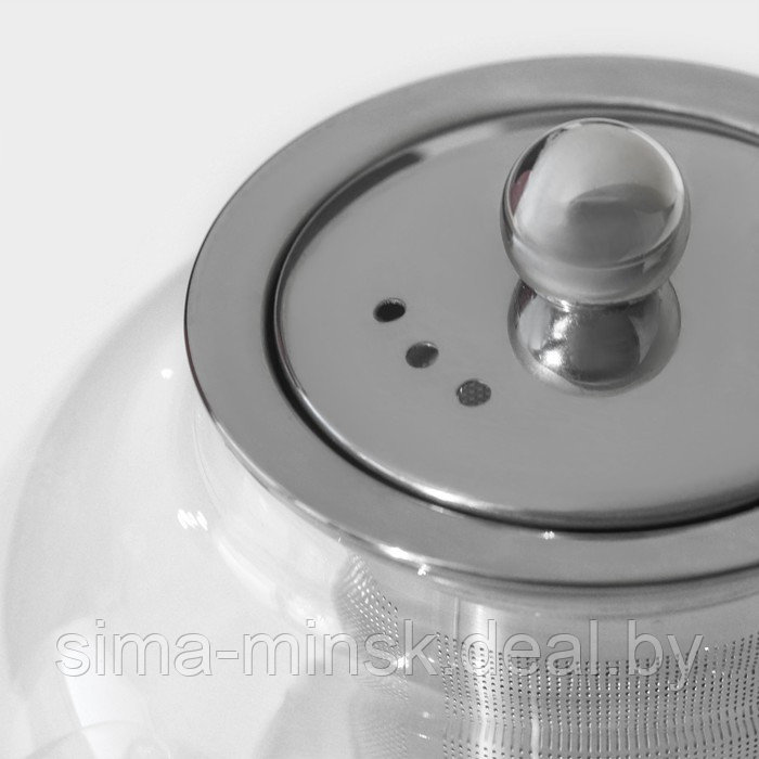 Чайник стеклянный заварочный с металлическим ситом Доляна «Калиопа», 600 мл - фото 2 - id-p215500744