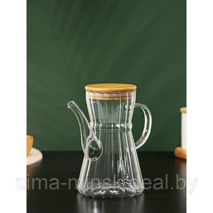 Чайник стеклянный заварочный с бамбуковой крышкой BellaTenero «Эко. Восток», 800 мл, 18×11,5×17 см - фото 3 - id-p208228138