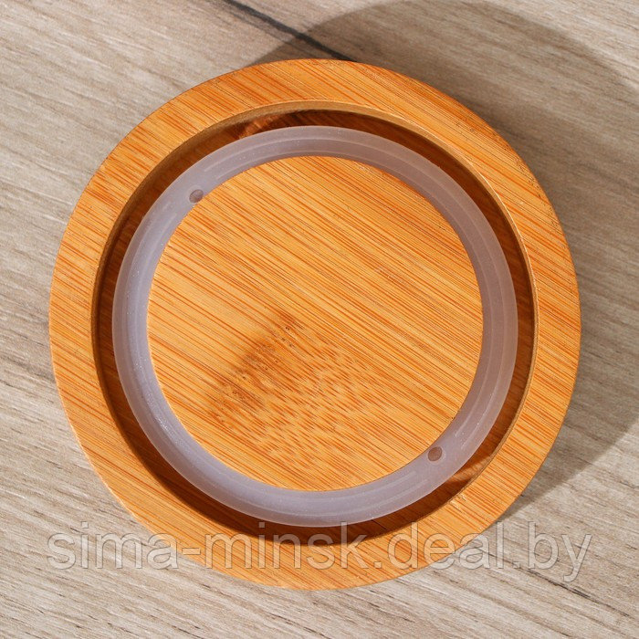 Набор банок керамических для сыпучих продуктов на деревянной подставке «Эстет. Волны», 3 предмета: 900 мл, - фото 3 - id-p173356999