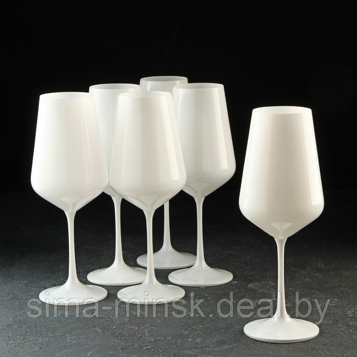 Набор бокалов для вина «Сандра», 450 мл, 6 шт, цвет белый - фото 1 - id-p216676355