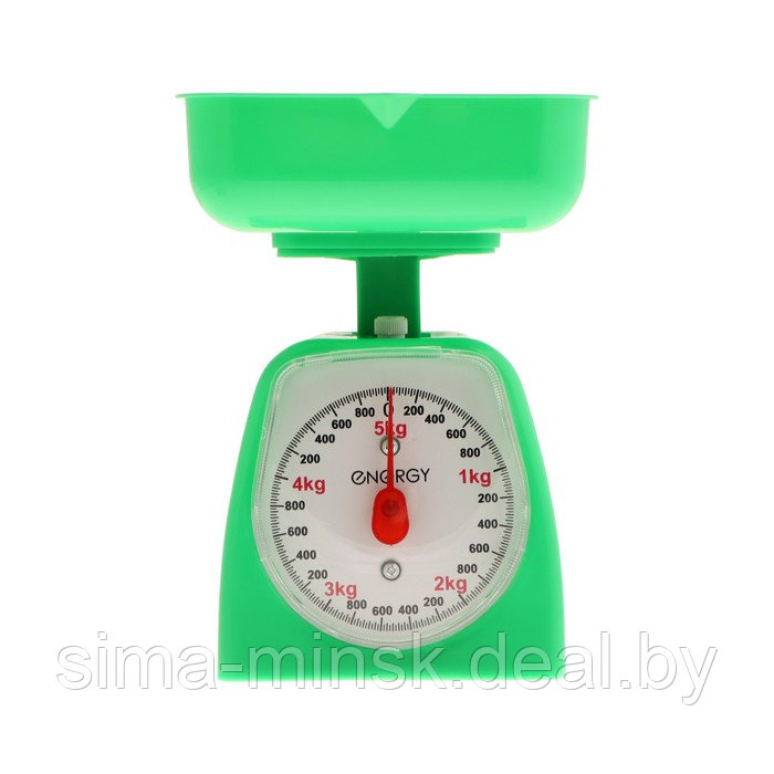 Весы кухонные ENERGY EN-406МК, механические, до 5 кг, зелёные - фото 1 - id-p216666130