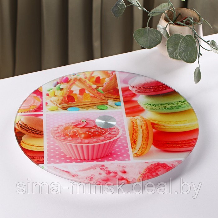 Подставка стеклянная для торта вращающаяся Доляна «Сладости», d=32 см - фото 3 - id-p167645598