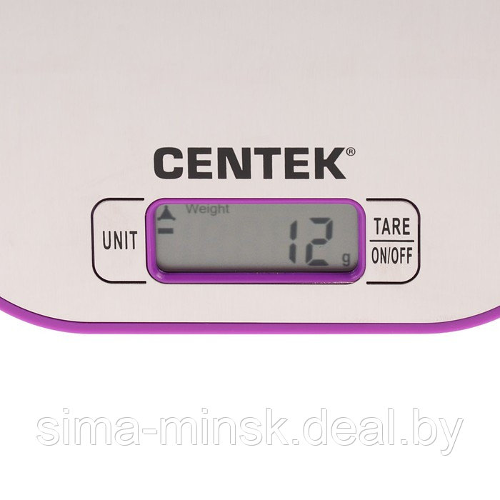 Весы кухонные Centek CT-2461, электронные, до 5 кг, серебристо-фиолетовые - фото 3 - id-p216666131