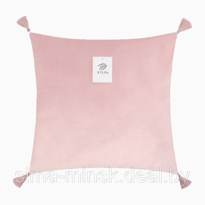 Чехол на подушку 2шт. с кисточками Этель цвет розовый, 45х45 см, 100% п/э, велюр - фото 5 - id-p216679265