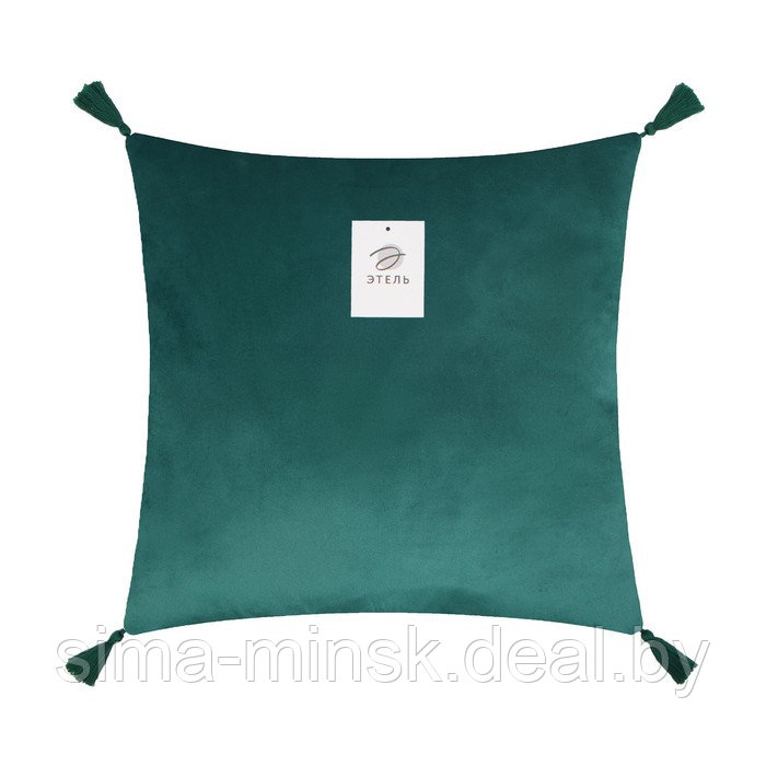 Чехол на подушку 2шт. с кисточками Этель цвет зеленый, 45х45 см, 100% п/э, велюр - фото 5 - id-p216679267