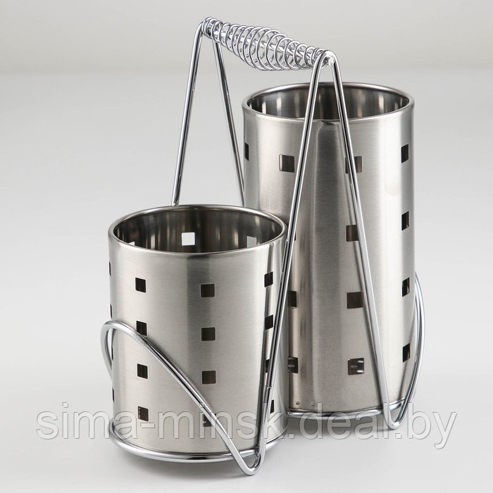 Подставка для столовых приборов Spring, 20×11×23,5 см, цвет серебряный - фото 4 - id-p216666134