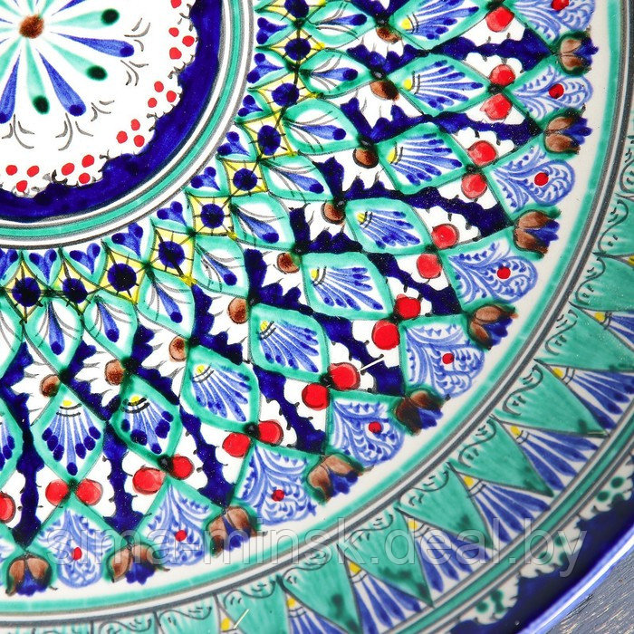 Ляган Риштанская Керамика "Узоры", 42 см, синий - фото 6 - id-p210192533