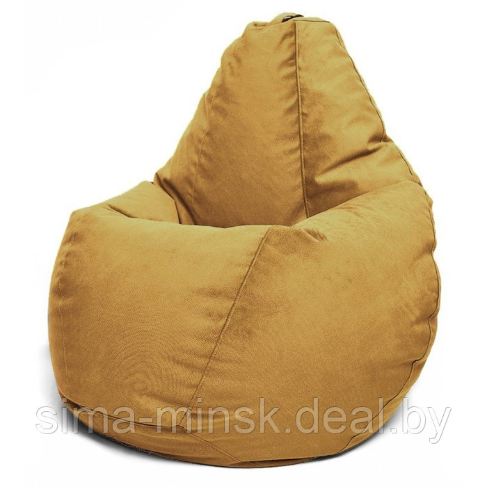 Кресло-мешок «Груша» Позитив Luma, размер M, диаметр 70 см, высота 90 см, велюр, цвет оранжевый - фото 1 - id-p184223662