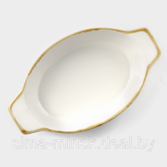 Форма для запекания из фарфора Доляна Organic Gold, 500 мл, 22×13×4,5 см, цвет белый - фото 2 - id-p214821488