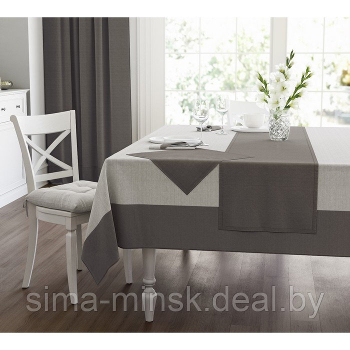 Скатерть Linen grey combi, размер 180х220 см, цвет серый - фото 1 - id-p216721752