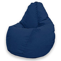 Кресло-мешок «Груша» Позитив Luma, размер M, диаметр 70 см, высота 90 см, велюр, цвет синий