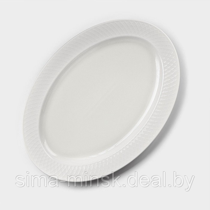 Блюдо фарфоровое овальное «Юлия Высоцкая», 36×25,5 см, цвет белый - фото 1 - id-p214822329