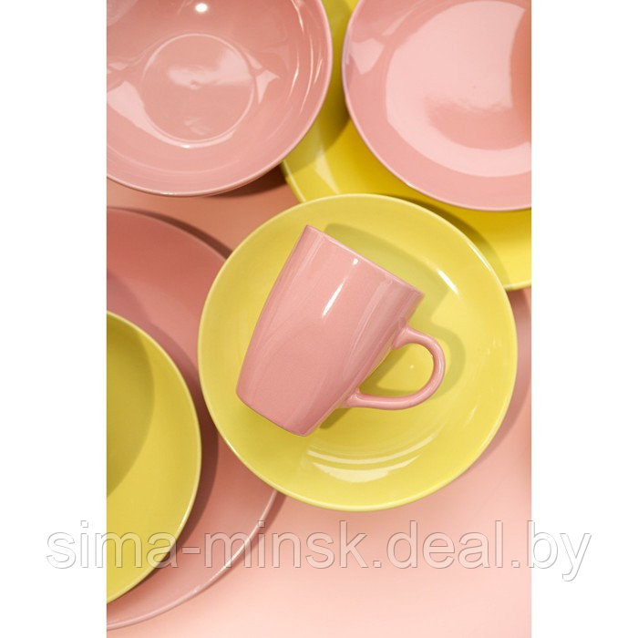 Набор тарелок керамических Доляна «Пастель», 18 предметов: 6 тарелок d=19 см, 6 тарелок d=27 см, 6 мисок d=19 - фото 7 - id-p180254964
