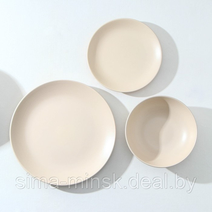 Набор тарелок керамический Доляна «Пастель», 18 предметов: 6 тарелок d=19 см, 6 тарелок d=27 см, 6 мисок d=19 - фото 2 - id-p216671988