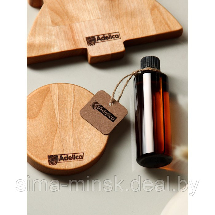 Подарочный набор деревянной посуды Adelica «Елочка», сервировочная доска на подставке 22×18 см, масло 100 мл, - фото 8 - id-p214822129