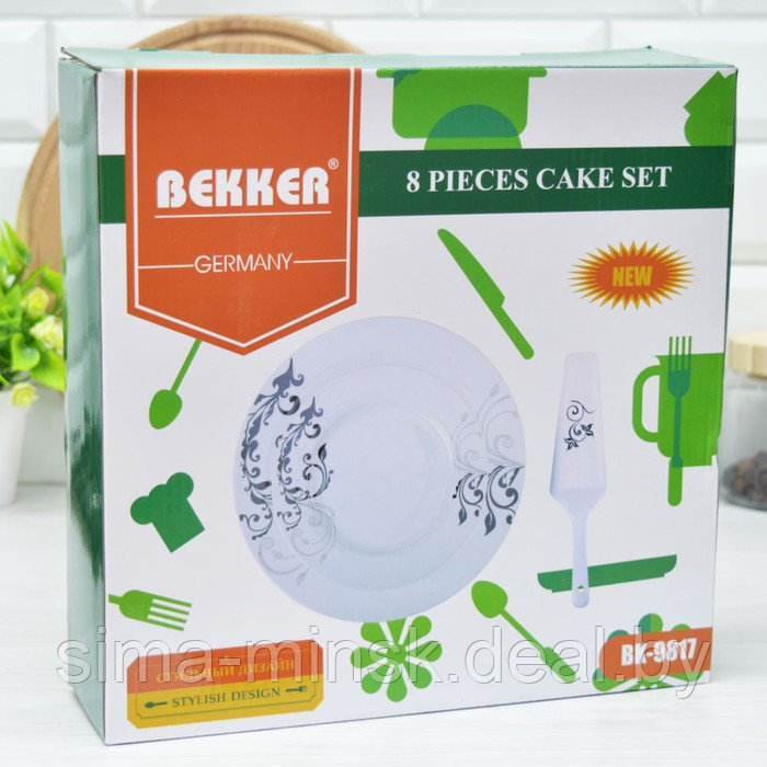 Набор для торта Bekker Sicilia , 8 предметов, фарфор - фото 3 - id-p216674528