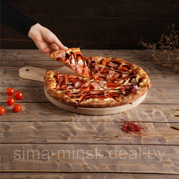 Доска для пиццы Adelica «Итальяно», d=32 см, берёза - фото 4 - id-p170848798
