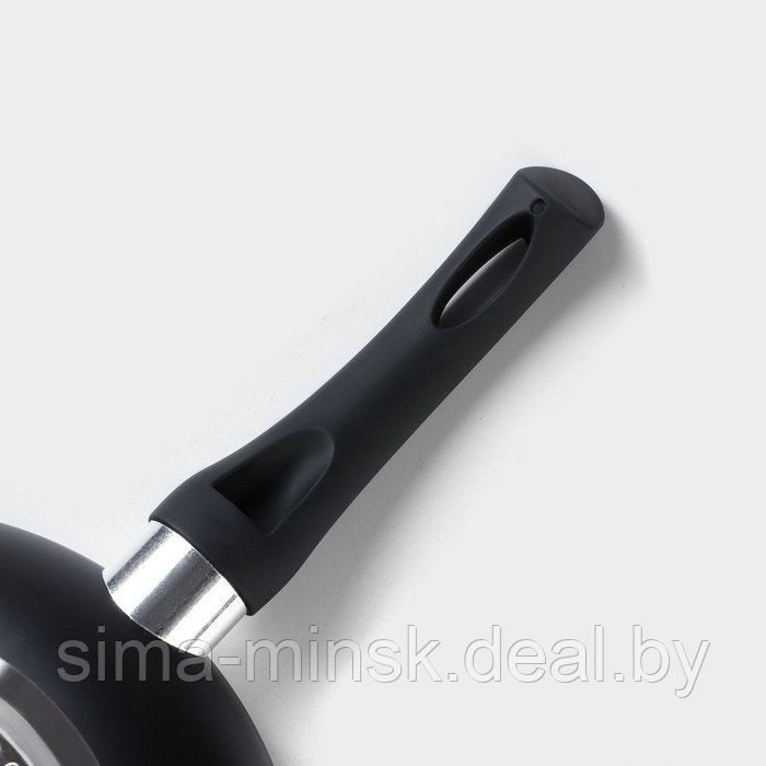 Сковорода Доляна Basic, d=22 см, пластиковая ручка, антипригарное покрытие, индукция, цвет чёрный - фото 4 - id-p177541215