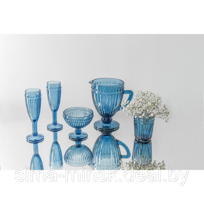 Кувшин стеклянный «Босфор», 1,1 л, 19×14×20 см, цвет синий - фото 3 - id-p160977886