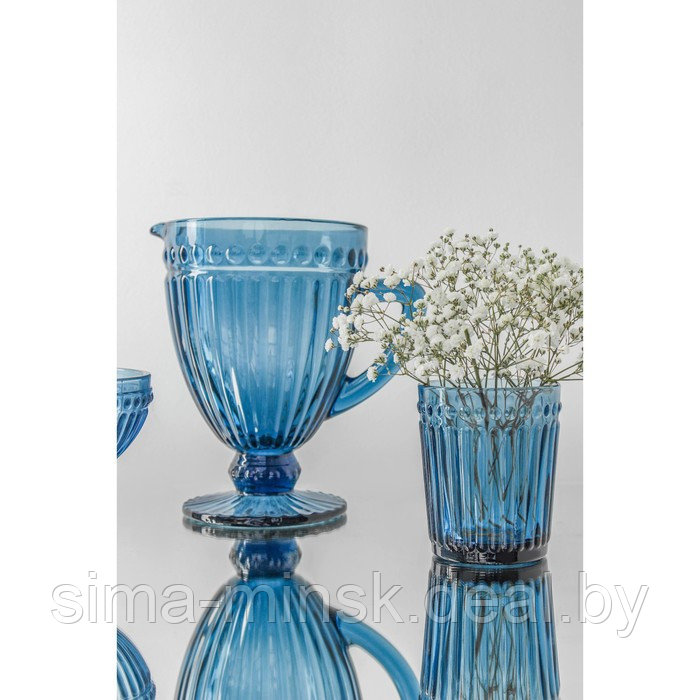 Кувшин стеклянный «Босфор», 1,1 л, 19×14×20 см, цвет синий - фото 4 - id-p160977886