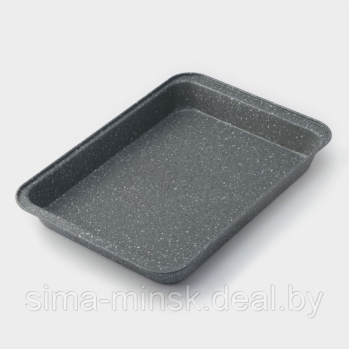 Противень для выпечки Доляна, 42×28,5×5 см, антипригарное покрытие, цвет серый - фото 2 - id-p215501754