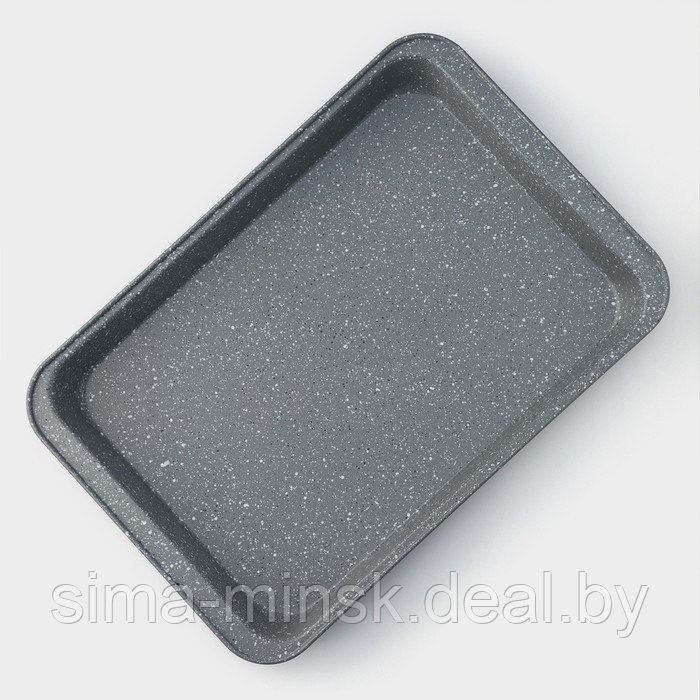 Противень для выпечки Доляна, 42×28,5×5 см, антипригарное покрытие, цвет серый - фото 3 - id-p215501754