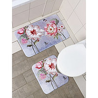 Набор ковриков для ванной и туалета Доляна «Весна», 2 шт: 40×45, 45×75 см