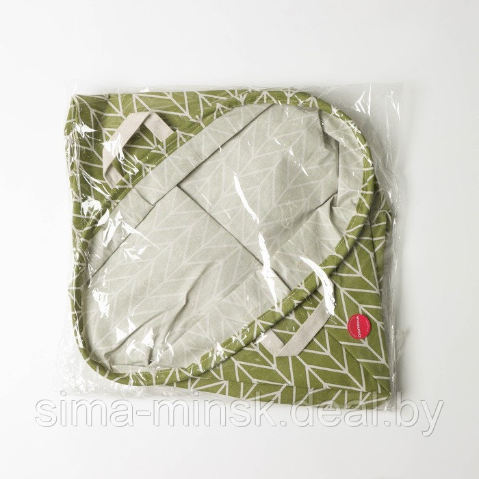 Корзина бельевая текстильная Доляна «Зигзаг», 35×35×60 см, цвет зелёный - фото 9 - id-p206436847