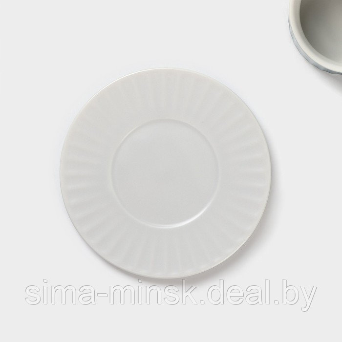 Чайная пара керамическая «Профитроль», 3 предмета: чашка 180 мл, блюдце d=13,7 см, ложка, цвет зелёный/белый - фото 3 - id-p216672151