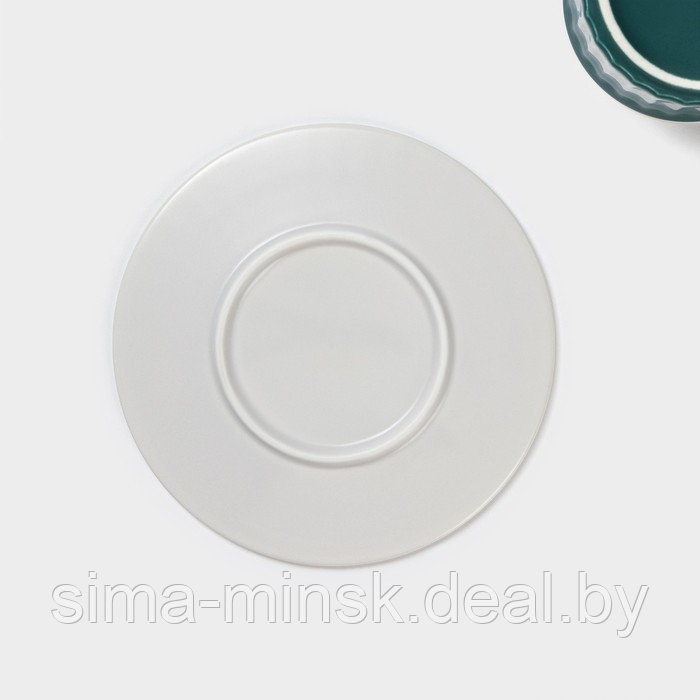 Чайная пара керамическая «Профитроль», 3 предмета: чашка 180 мл, блюдце d=13,7 см, ложка, цвет зелёный/белый - фото 6 - id-p216672151