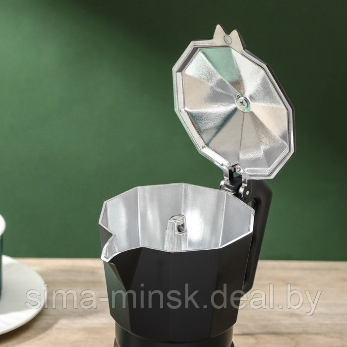 Кофеварка гейзерная Доляна Alum black, на 6 чашек, 300 мл - фото 3 - id-p216666161