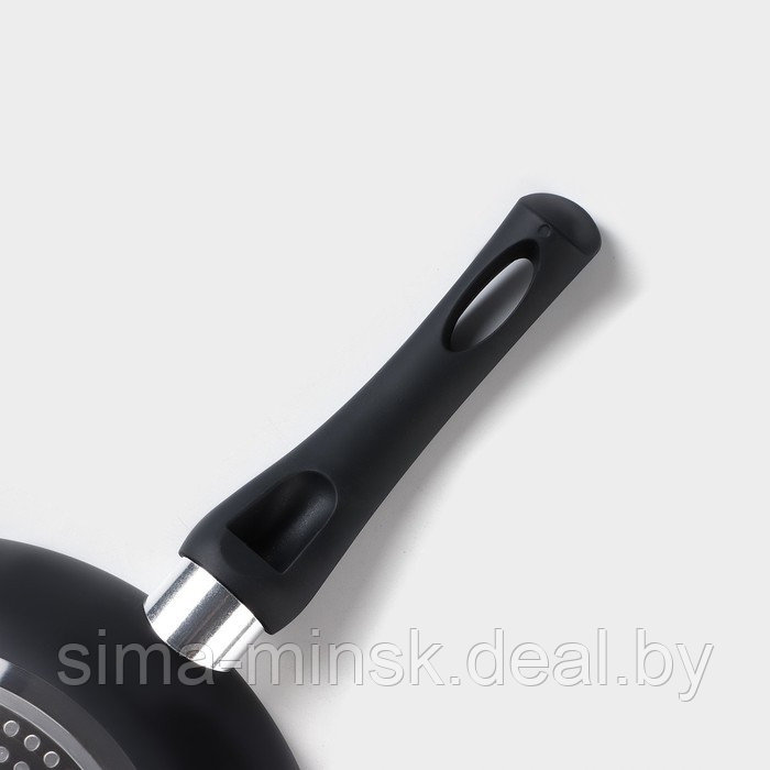 Сковорода Доляна Basic, d=26 см, пластиковая ручка, антипригарное покрытие, индукция, цвет чёрный - фото 4 - id-p177541222
