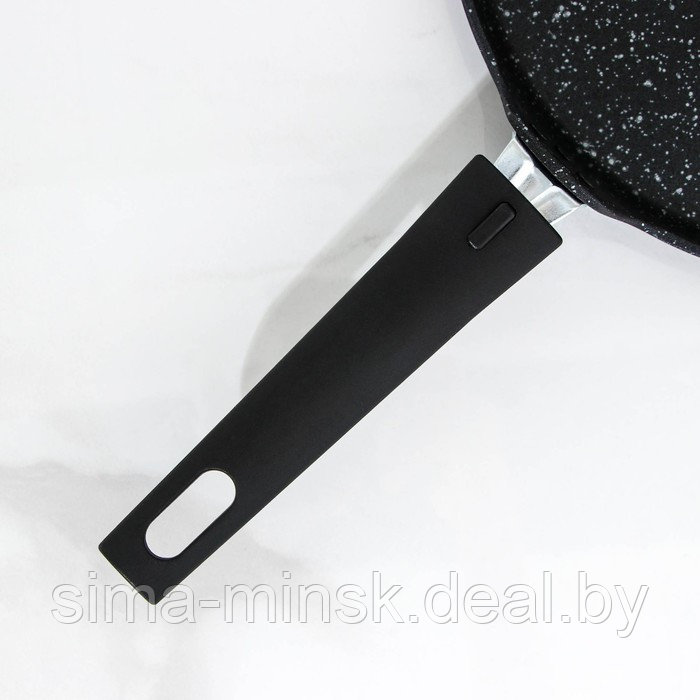 Сковорода блинная, d=20 см, пластиковая ручка, антипригарное покрытие, цвет тёмный мрамор - фото 4 - id-p93257662