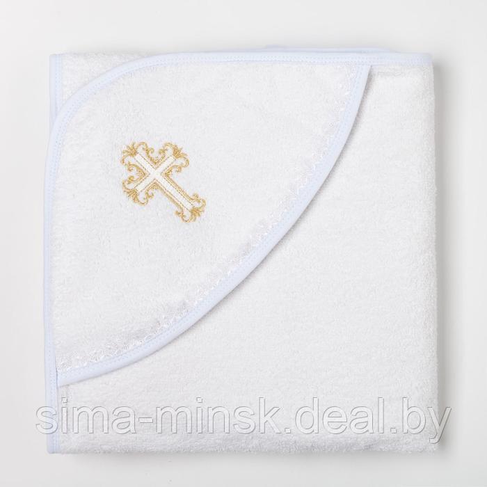 Полотенце-уголок для крещения с вышивкой, размер 100х100 см, цвет белый К40/1 - фото 5 - id-p216682983