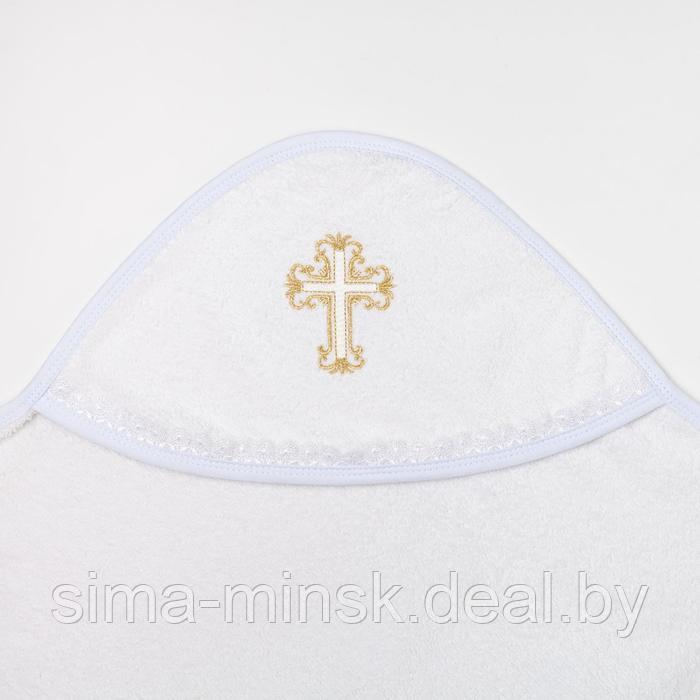 Полотенце-уголок для крещения с вышивкой, размер 100х100 см, цвет белый К40/1 - фото 6 - id-p216682983