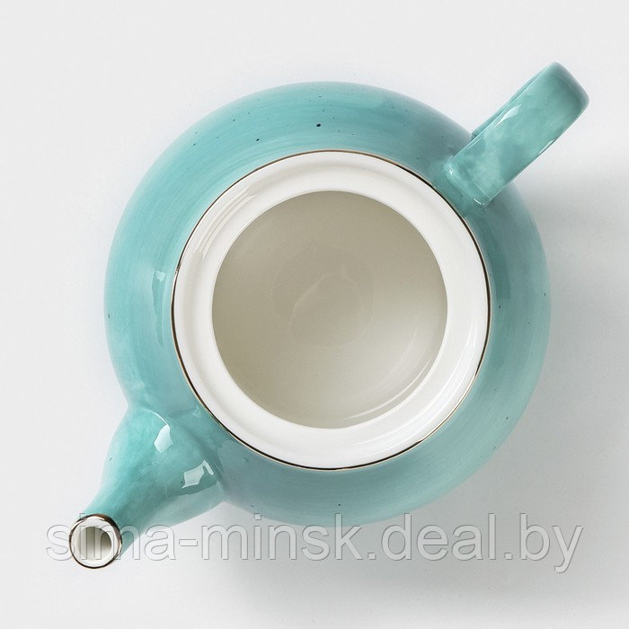 Чайник фарфоровый заварочный Доляна «Млечный путь», 900 мл, цвет бирюзовый - фото 4 - id-p188634002