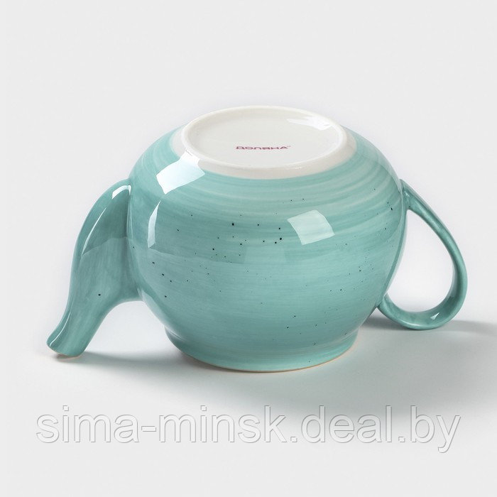Чайник фарфоровый заварочный Доляна «Млечный путь», 900 мл, цвет бирюзовый - фото 7 - id-p188634002