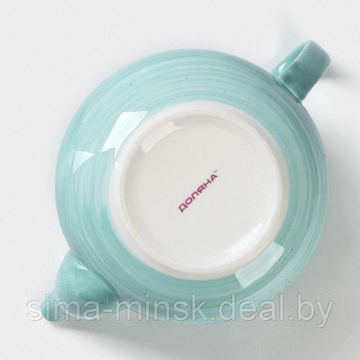 Чайник фарфоровый заварочный Доляна «Млечный путь», 900 мл, цвет бирюзовый - фото 8 - id-p188634002
