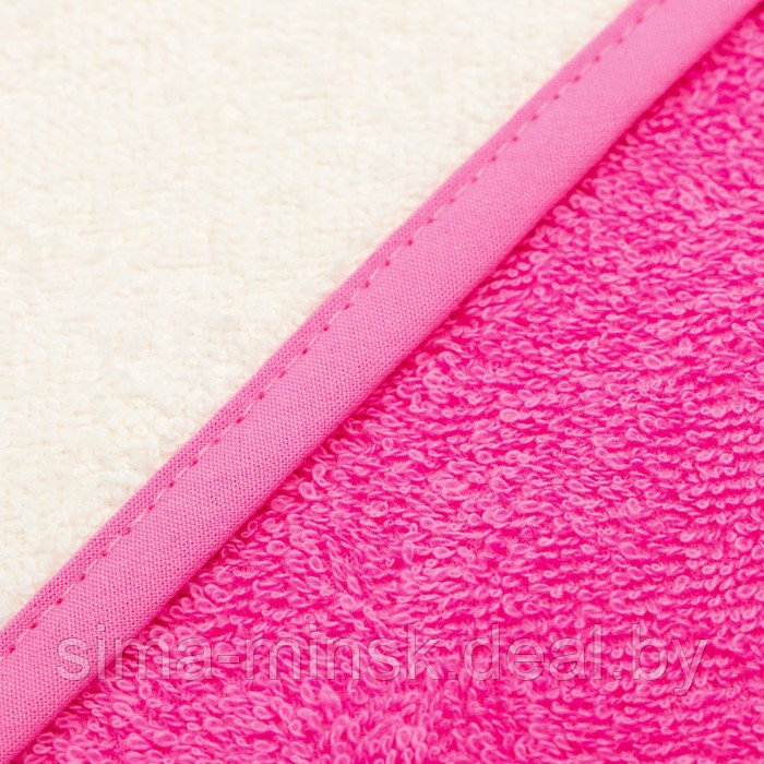 Полотенце уголок махровое Крошка Я, 75х75 см, цвет молочный/розовый, 100% хлопок, 360 г/м2 - фото 6 - id-p180993171