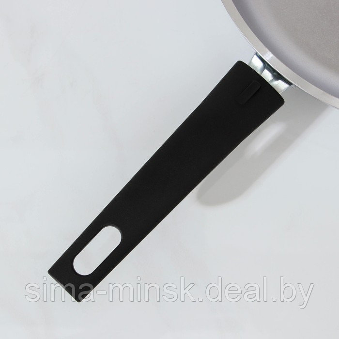 Сковорода, d=26 см, стеклянная крышка, съёмная ручка, цвет хромированный - фото 4 - id-p70538378