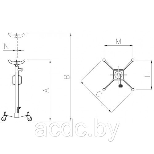 Werther W114 (OMA603) трансмиссионная стойка, Г/П 300 КГ - фото 3 - id-p9158229