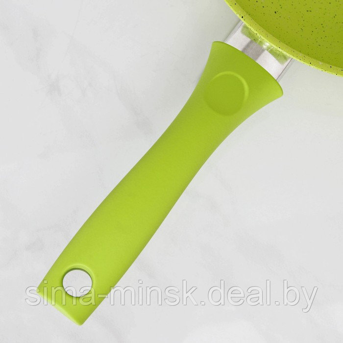 Сковорода Trendy style, d=24 см, пластиковая ручка, антипригарное покрытие, цвет зелёный - фото 4 - id-p118377824