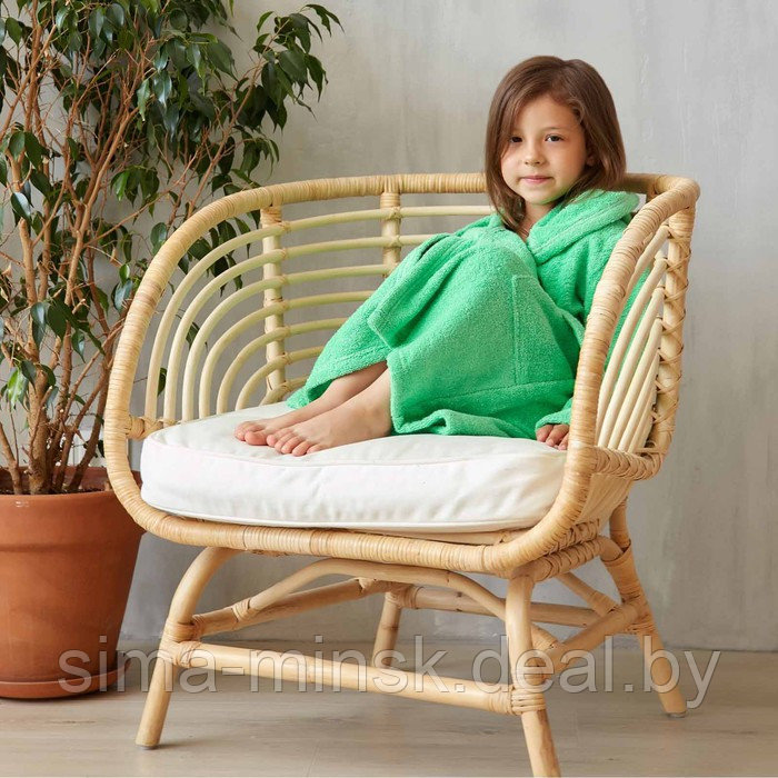 Халат махровый детский, размер 36, цвет зелёный, 320 г/м2, хлопок 100% с AIRO - фото 7 - id-p210195629