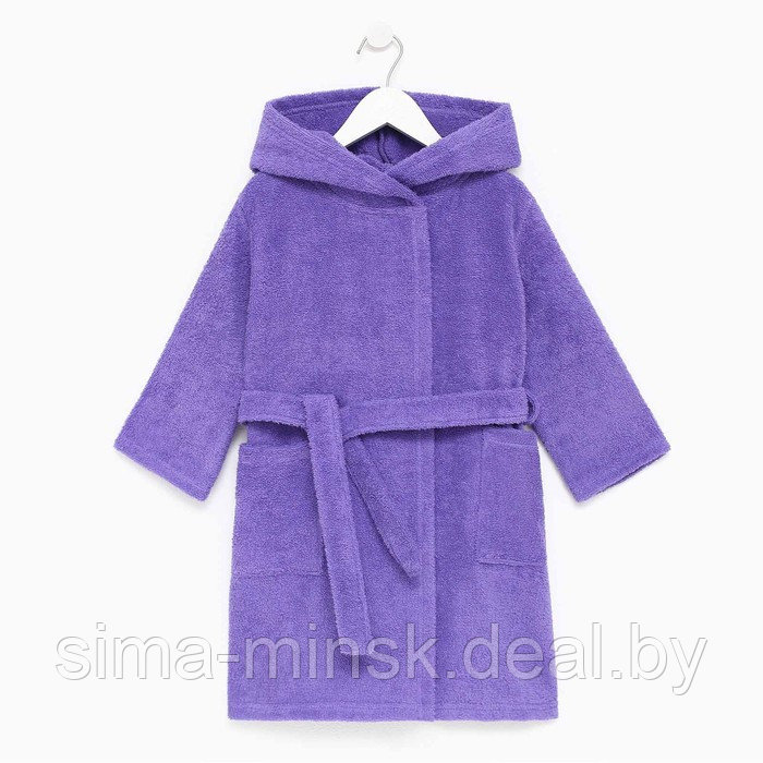 Халат махровый детский, размер 30, цвет фиолетовый, 320 г/м2 хлопок 100% с AIRO - фото 2 - id-p210195631