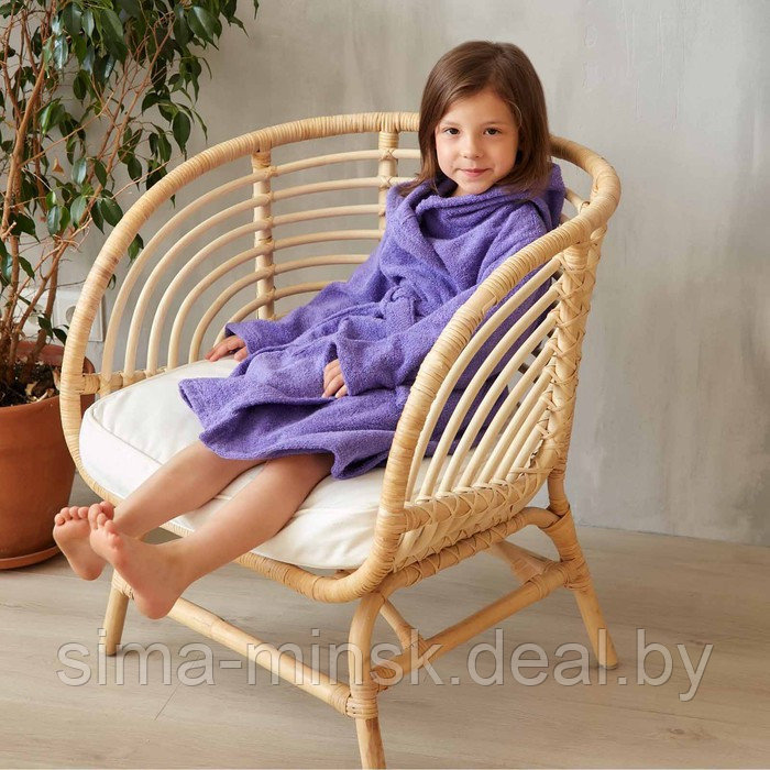 Халат махровый детский, размер 30, цвет фиолетовый, 320 г/м2 хлопок 100% с AIRO - фото 7 - id-p210195631