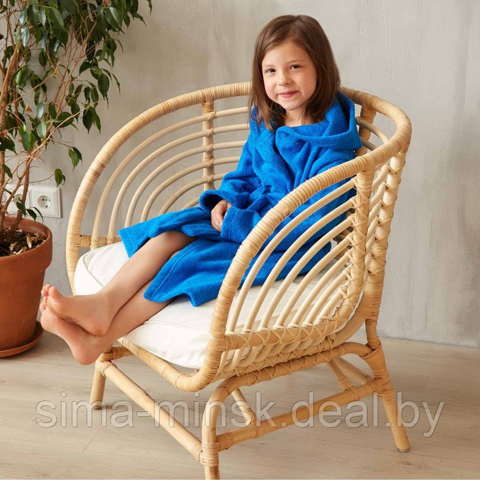 Халат махровый детский, размер 30, цвет синий, 340 г/м2 хлопок 100% с AIRO - фото 7 - id-p210195641