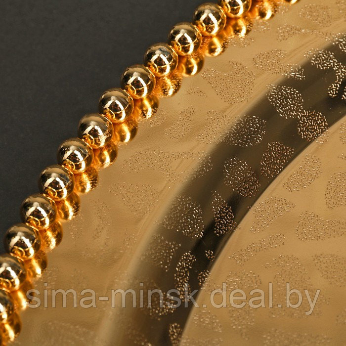 Тортовница с крышкой-клош, 31,5×23 см, цвет металла золотой - фото 4 - id-p216675177